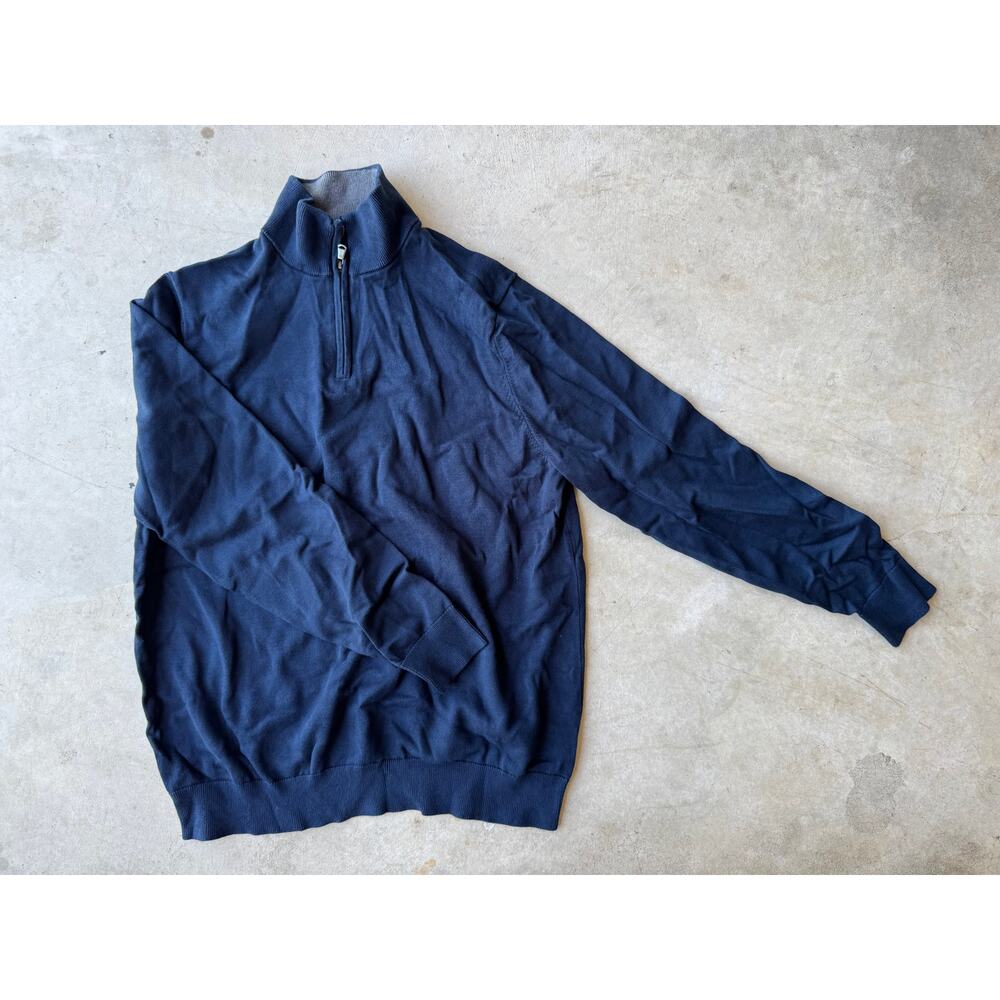 Lands' End Quarter-Zip Sweater – Navy – Size L Tall